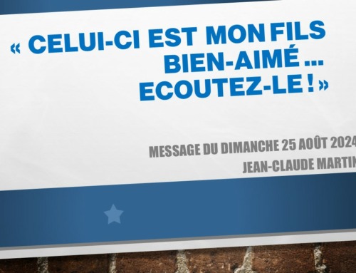 “Celui-ci est mon Fils bien-aimé !” – Message du dimanche 25 août 2024.