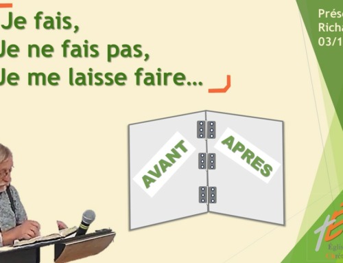 “Je fais, je ne fais pas, je me laisse faire ” – message du dimanche 3 novembre 2024.